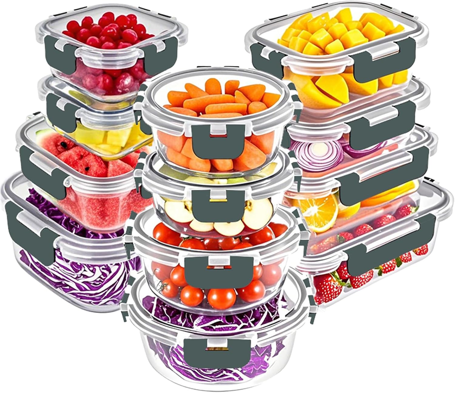 12-Piece Glass Food Storage Set