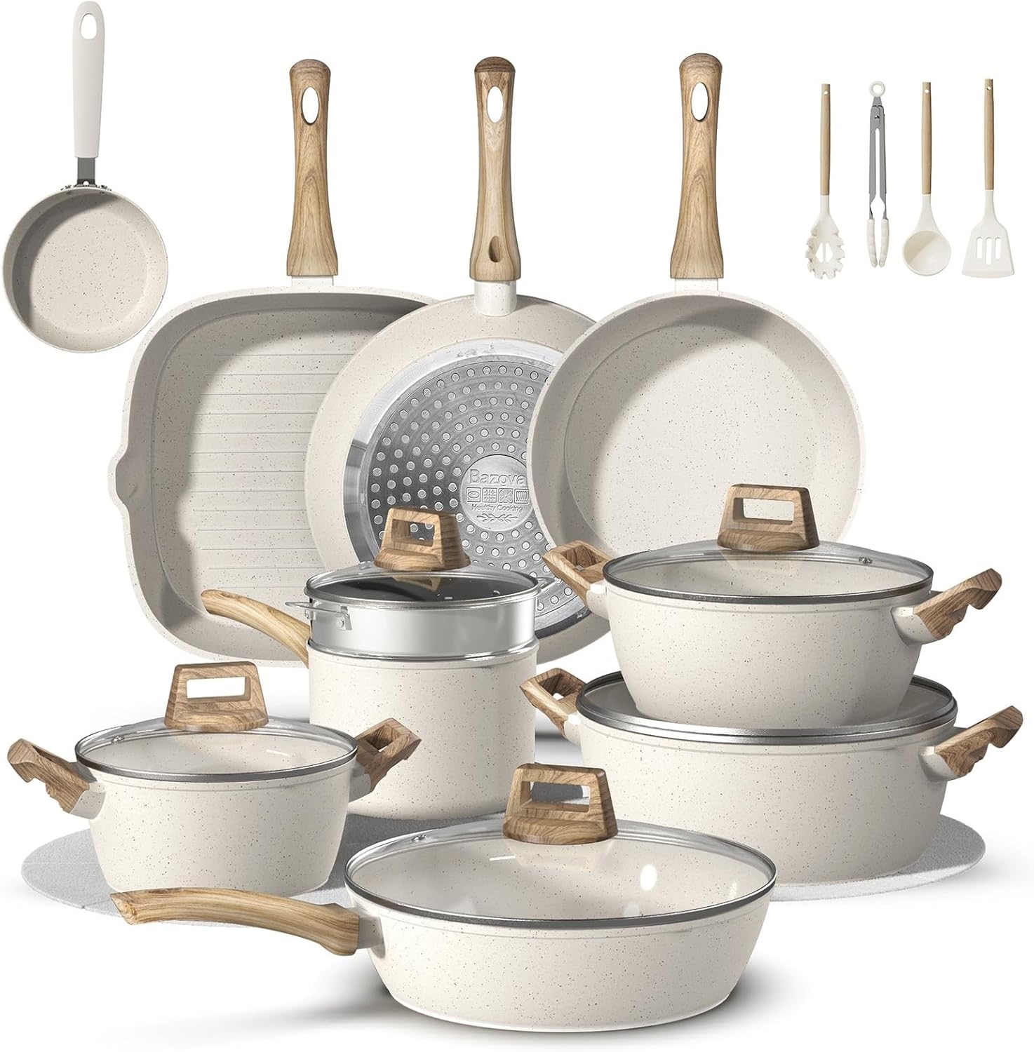 25-Piece Ceramic Nonstick Cookware Set