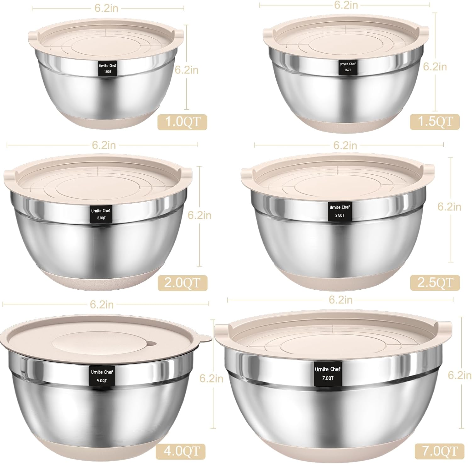 26-Piece Stainless Steel Mixing Bowls Set
