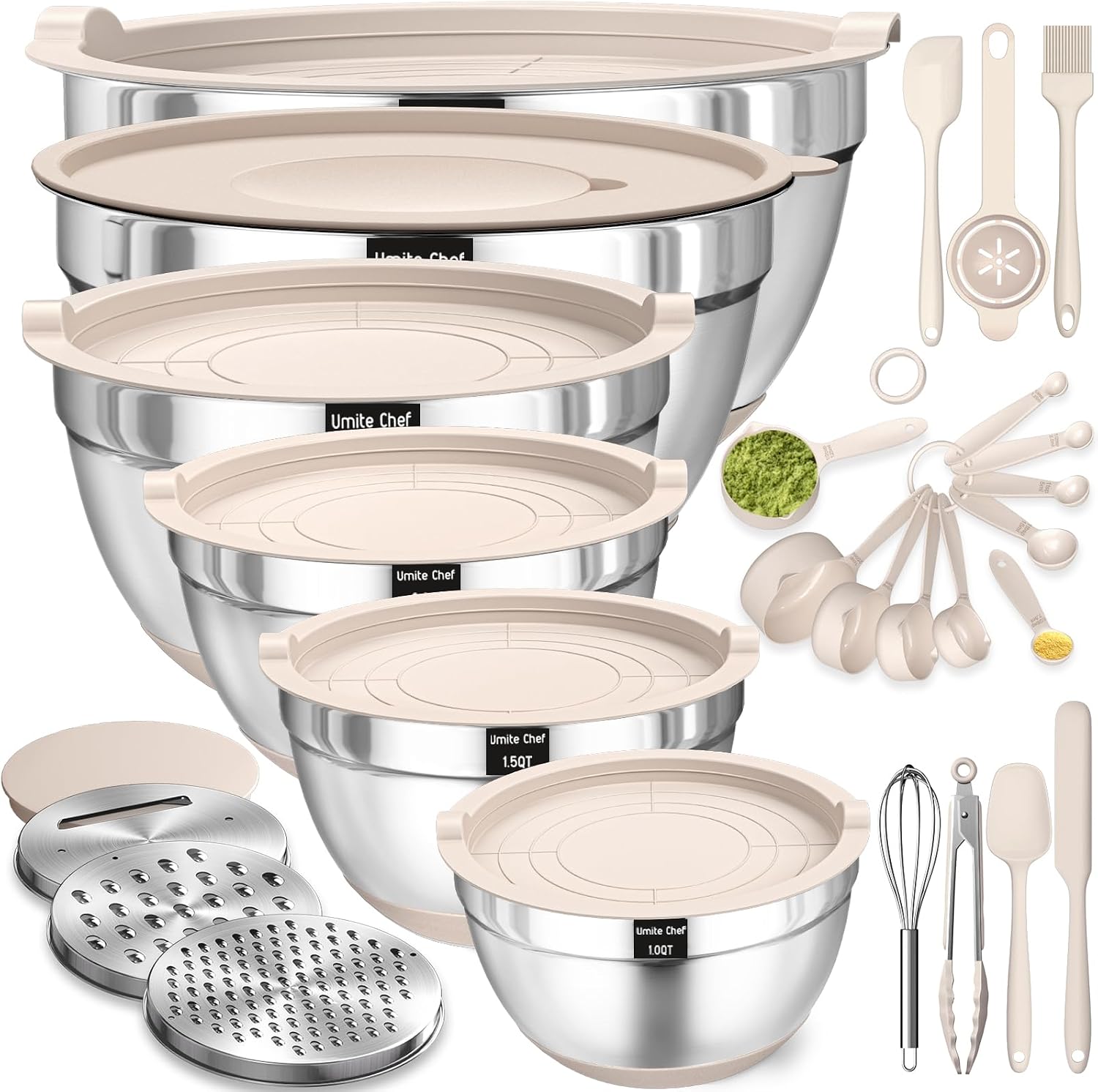 26-Piece Stainless Steel Mixing Bowls Set