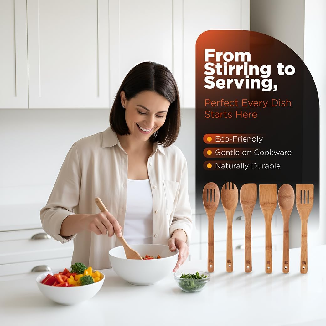 6-Piece Bamboo Cooking Utensil Set