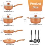 11-Piece Copper Nonstick Cookware Set
