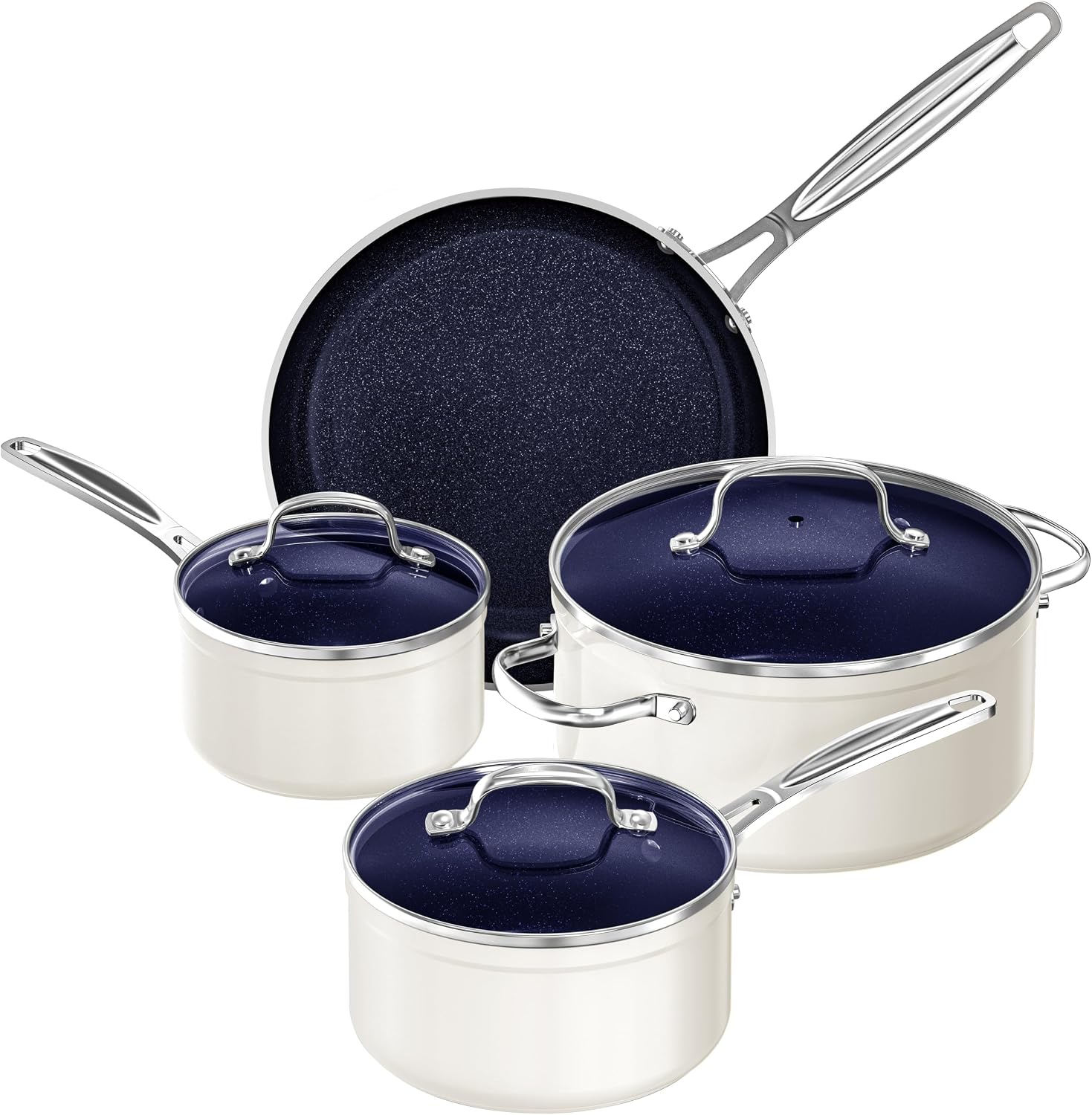 7-Piece Blue Ceramic Cookware Set