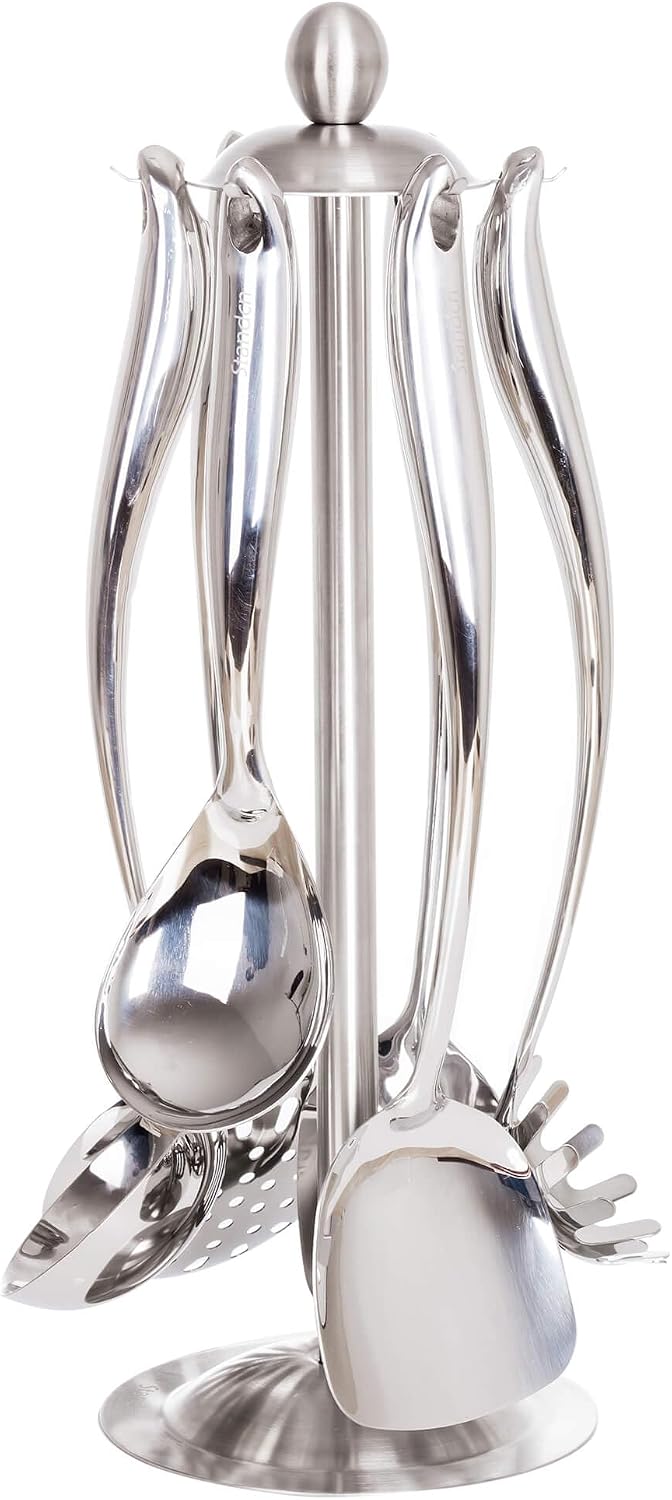 7-Piece Stainless Steel Utensil Set with Stand