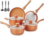 11-Piece Copper Nonstick Cookware Set