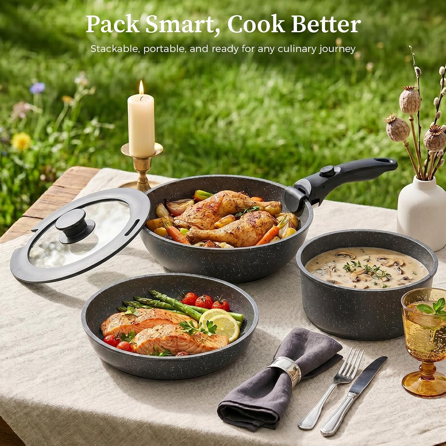 9-Piece Granite Nonstick Cookware Set