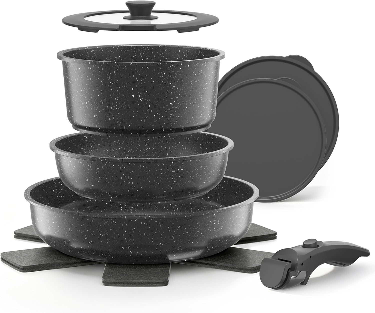 9-Piece Granite Nonstick Cookware Set